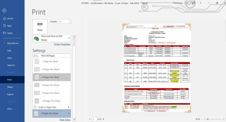 Hướng Dẫn Cách In 4 Trang Trên 1 Mặt Giấy Trong Word Và PDF In Bảo Ngọc