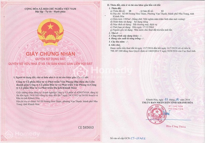 giấy chứng nhận quyền sử dụng đất