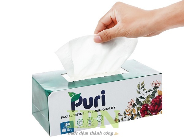 Mẫu hộp khăn giấy rút Puri