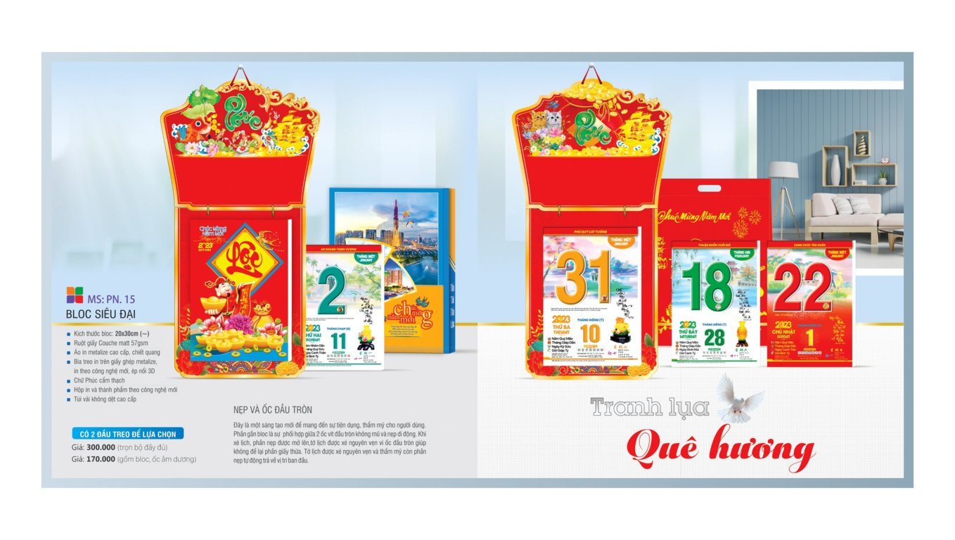 Mẫu lịch tết 2023 đẹp 223 Mẫu lịch bìa gấp 2023