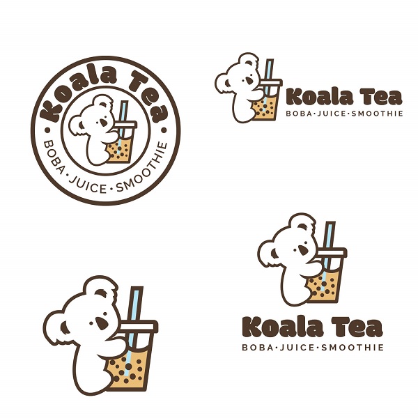 Logo in ly trà sữa sang trọng 