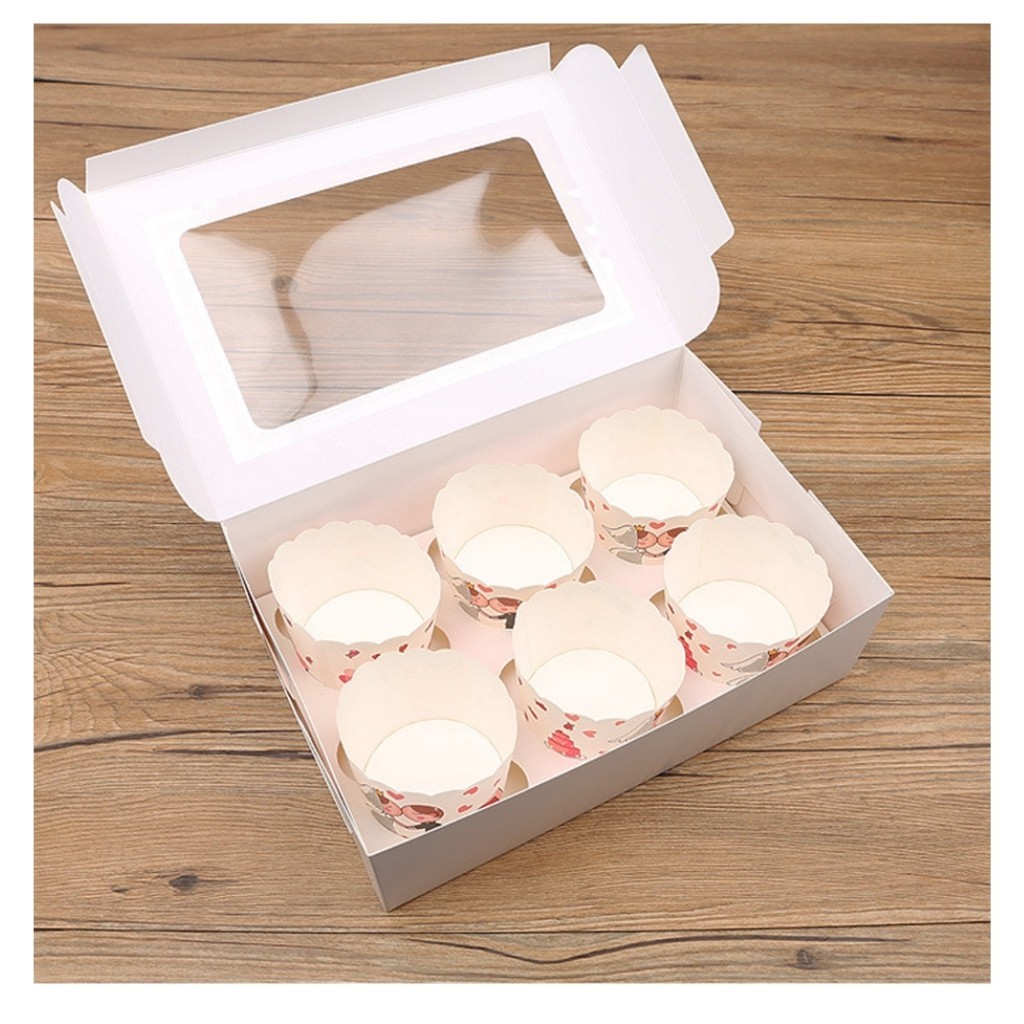 Kích thước hộp giấy đựng bánh cupcake phổ biến