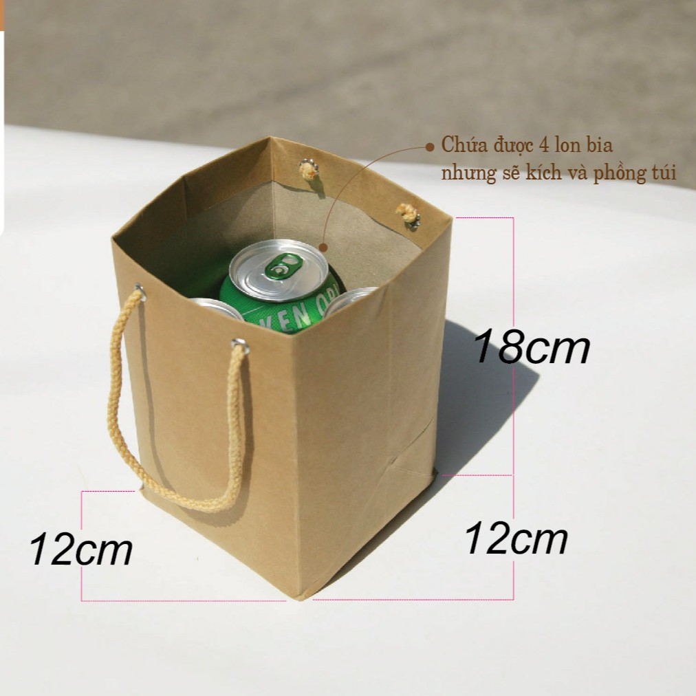 In túi giấy đáy vuông chất liệu kraft thiết kế theo yêu cầu tại In Bảo Ngọc