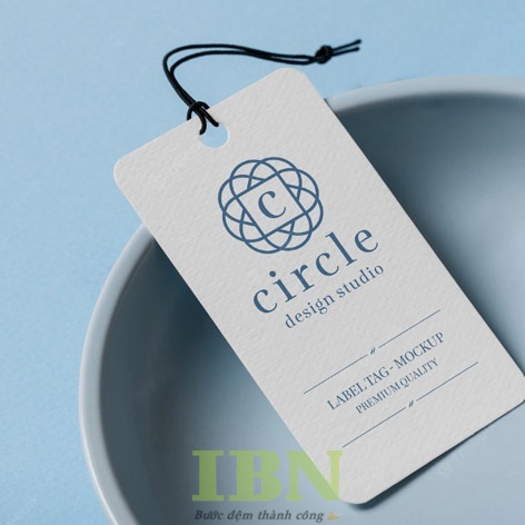 Mẫu nhãn mác quần áo hình chữ nhật bo góc