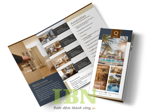 Mẫu brochure khách sạn đẹp, thiết kế ấn tượng