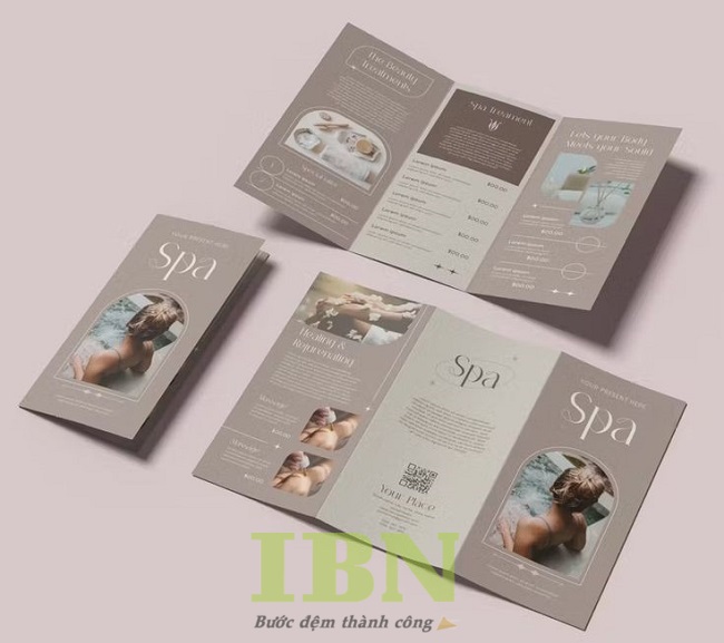 Mẫu brochure spa tone xám sang trọng, tinh tế