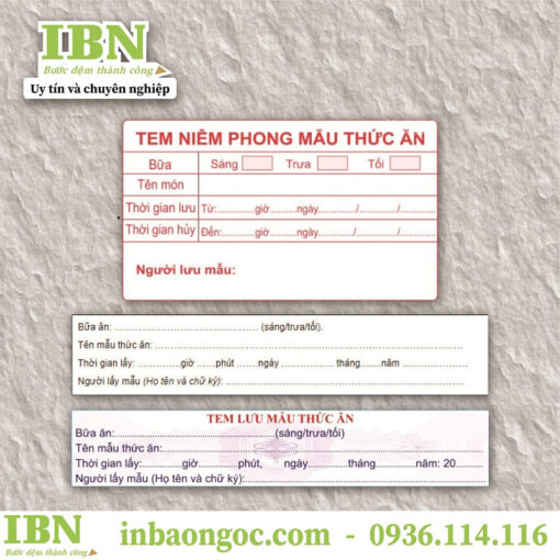 Tem lưu mẫu thức ăn