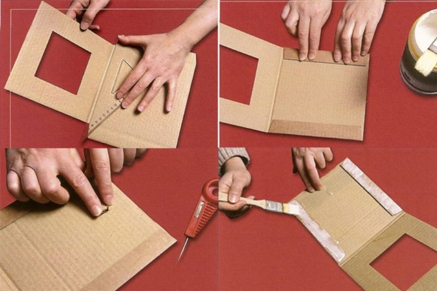 Các bước làm khung hình handmade bằng giấy carton