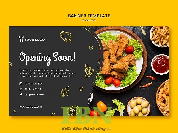 Mẫu tờ rơi nhà hàng thiết kế sang trọng