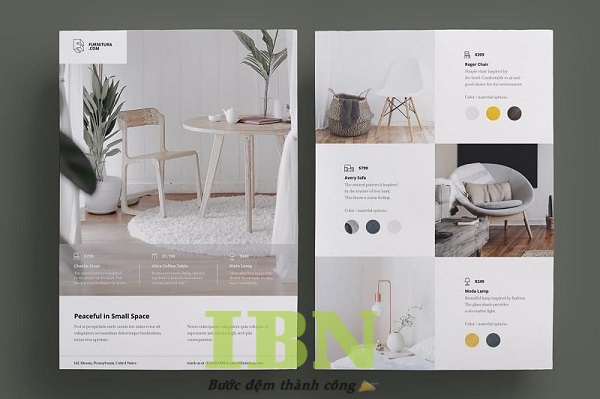 Mẫu tờ rơi nội thất thiết kế trang nhã, đẹp mắt