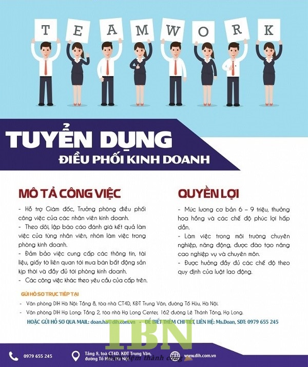 Mẫu tờ rơi tuyển dụng nhân viên điều phối kinh doanh
