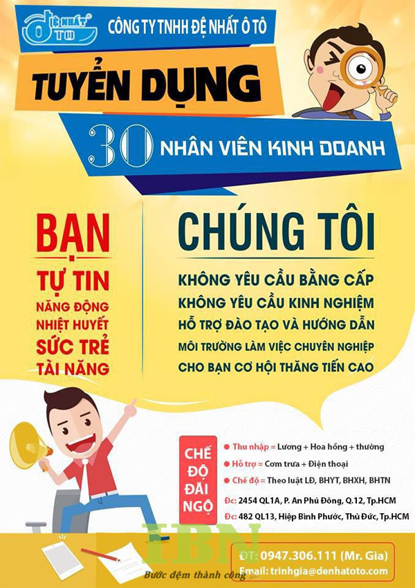 Mẫu tờ rơi tuyển dụng nhân viên