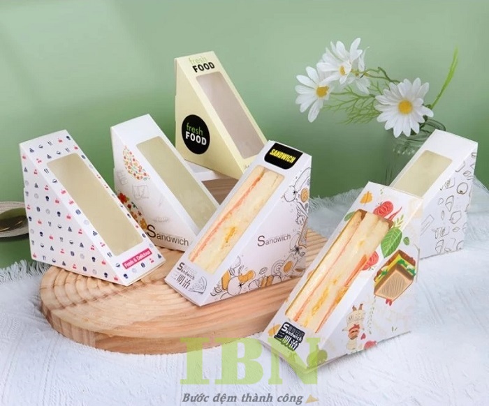 Các mẫu hộp đựng sandwich bằng giấy ivory chất lượng