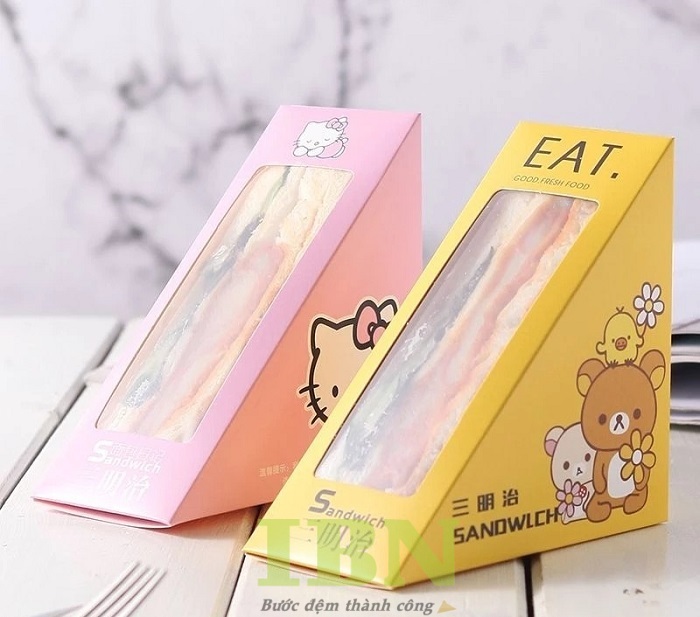 Mẫu hộp đựng sandwich màu sắc thu hút