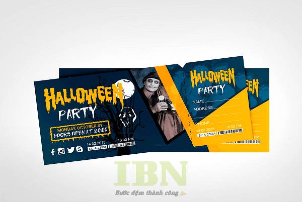Mẫu vé mời lễ hội Halloween