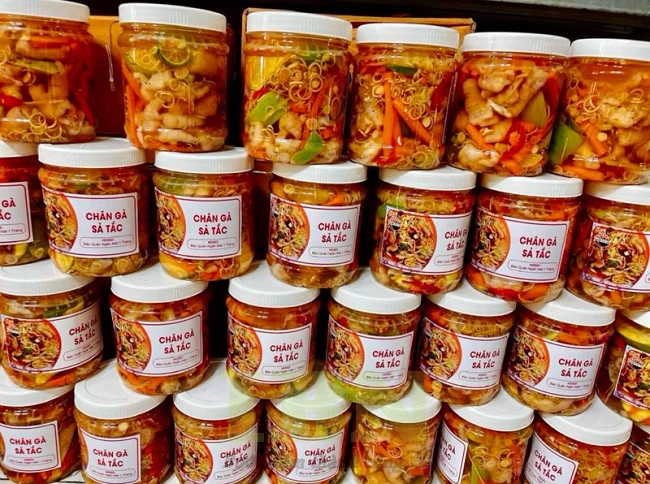 Mẫu tem nhãn dán hộp đựng chân gà