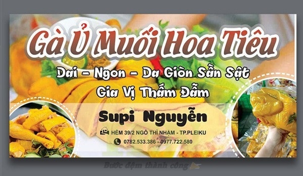 Mẫu tem nhãn gà ủ muối hoa tiêu