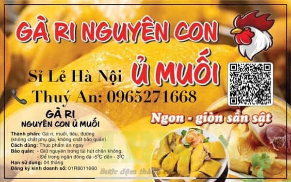 Mẫu tem nhãn gà ủ muối nguyên con