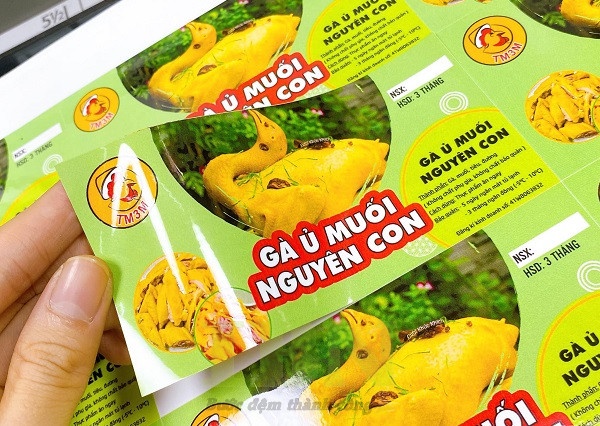 Những thông tin cần có trên tem dán gà ủ muối