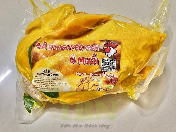 Mẫu tem gà ri nguyên con ủ muối