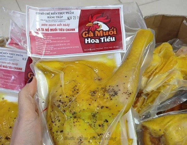 Mẫu tem nhãn gà ủ muối hoa tiêu