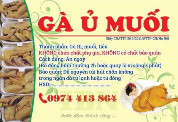 Mẫu tem gà ủ muối
