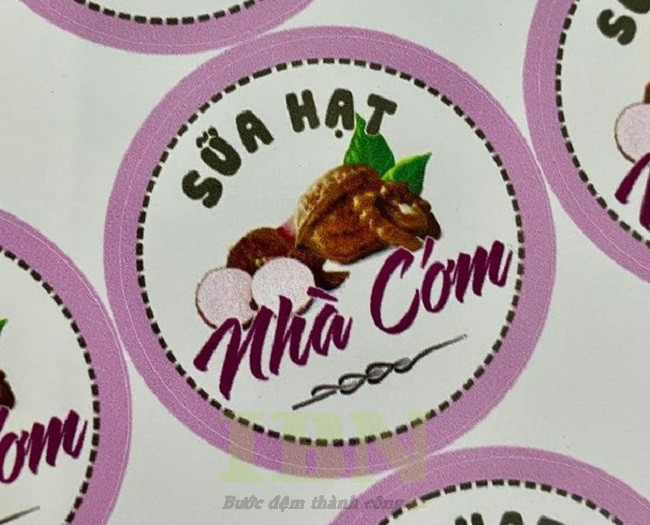 Mẫu tem sữa hạt nhà làm