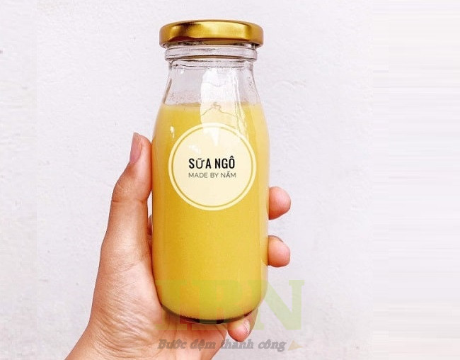 Mẫu tem sữa ngô, sữa bắp hình tròn