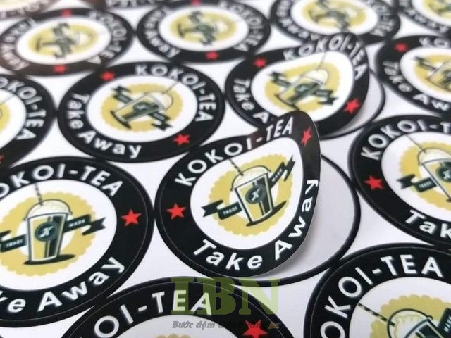 Mẫu decal chống thấm dán ly nước