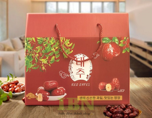 Hộp đựng táo đỏ có quai xách hai bên