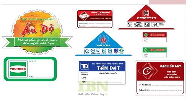 Các mẫu tem nhãn dán gạch men nhiều kiểu dáng