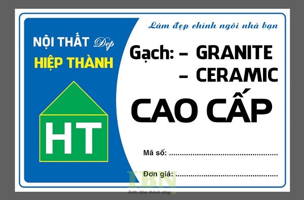 Mẫu tem nhãn dán gạch men hình chữ nhật