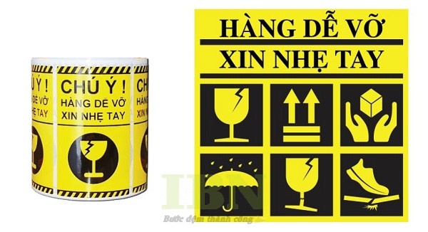 Tem nhãn dán hàng dễ vỡ xin nhẹ tay