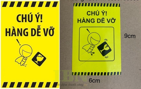Tem cảnh báo chú ý hàng dễ vỡ