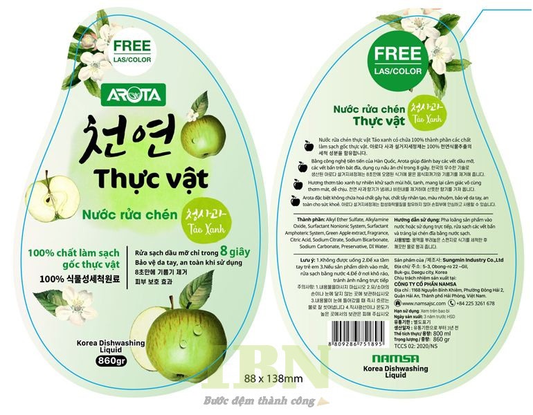 Nội dung tem nước rửa chén