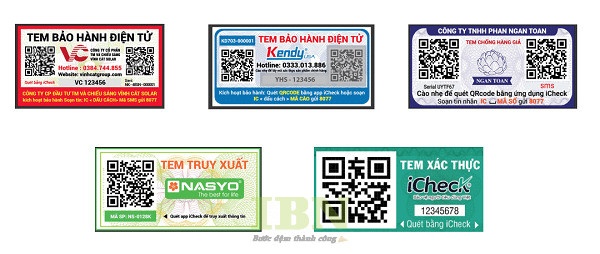 Mẫu tem phủ cào mã QR bảo hành điện tử