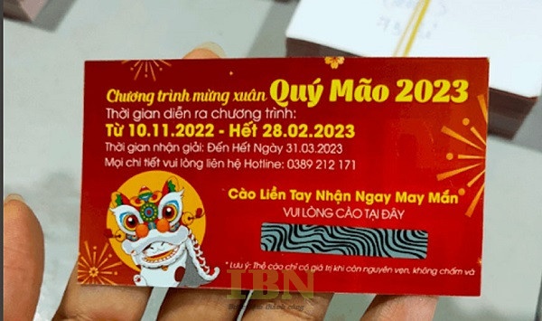 Mẫu tem phủ cào mã trúng thưởng
