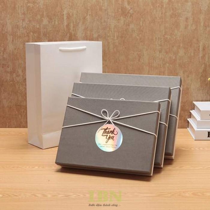 Mẫu tem nhãn thank you dán hộp quà