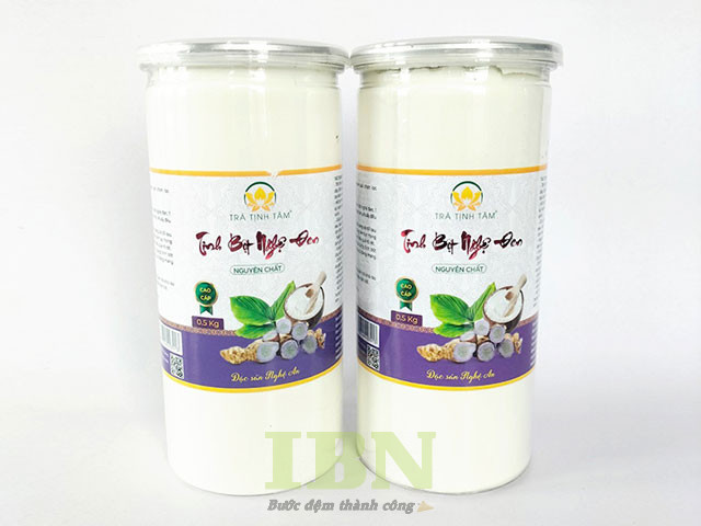 Mẫu tem nhãn tinh bột nghệ đẹp