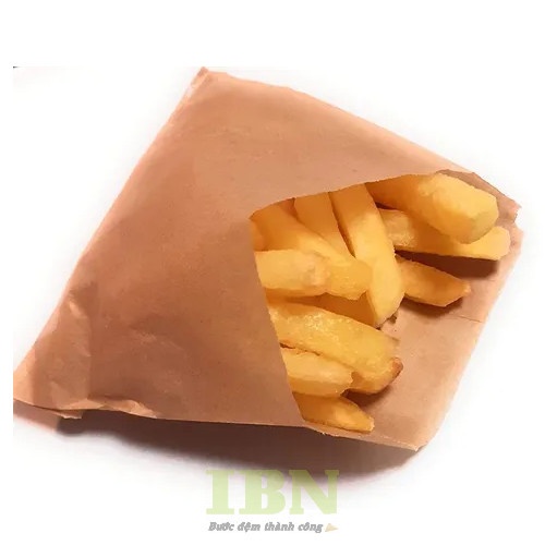 Mẫu túi giấy kraft nâu đựng khoai tây chiên