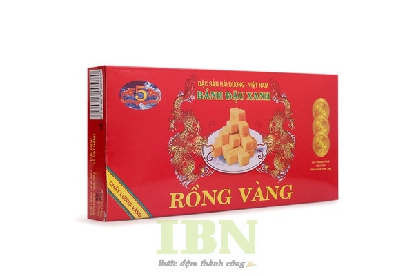 Mẫu hộp đựng bánh đậu xanh Rồng Vàng