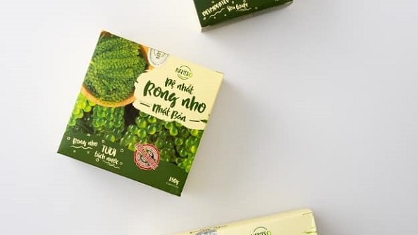 Mẫu hộp giấy đựng rong nho hình vuông