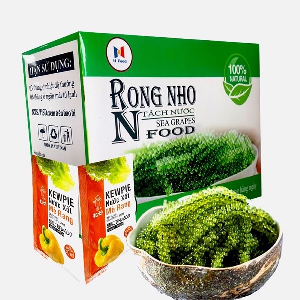 Mẫu hộp giấy đựng rong nho tách nước
