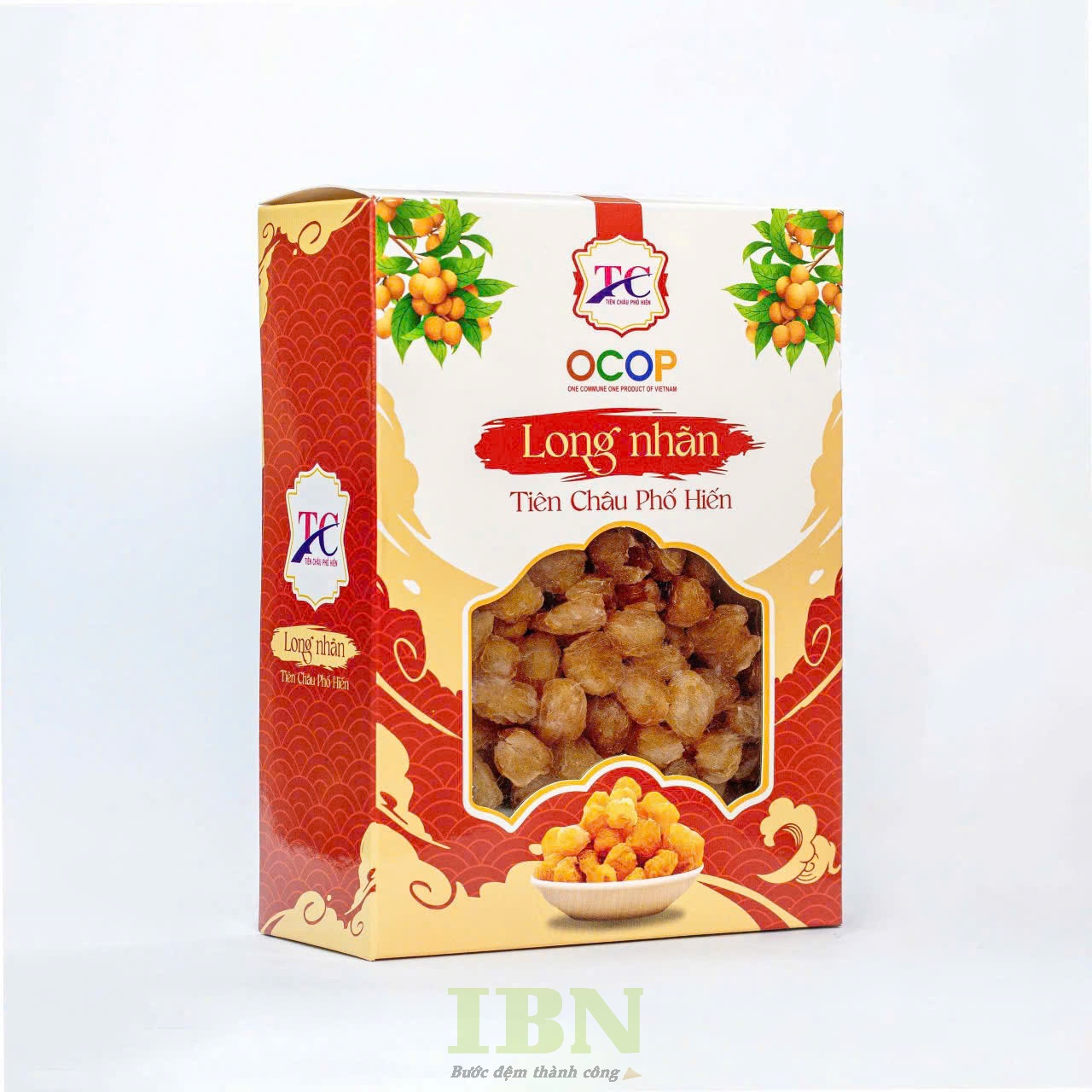 Mẫu hộp giấy đựng long nhãn có cửa sổ