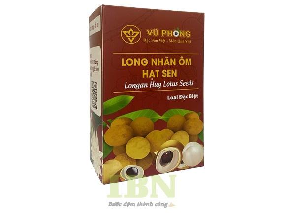 Mẫu hộp giấy đựng long nhãn ôm hạt sen