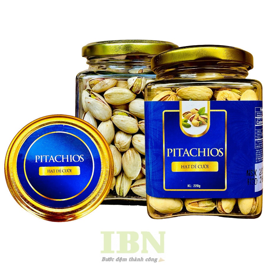 Mẫu tem nhãn hạt dẻ cười có ép kim