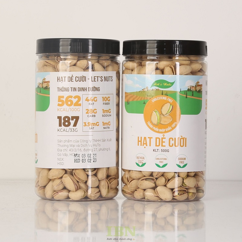 Mẫu tem hạt dẻ cười thiết kế bắt mắt