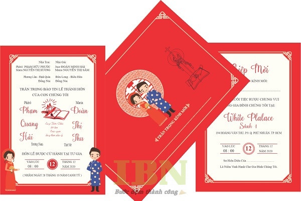 Mẫu thiệp cưới công giáo truyền thống