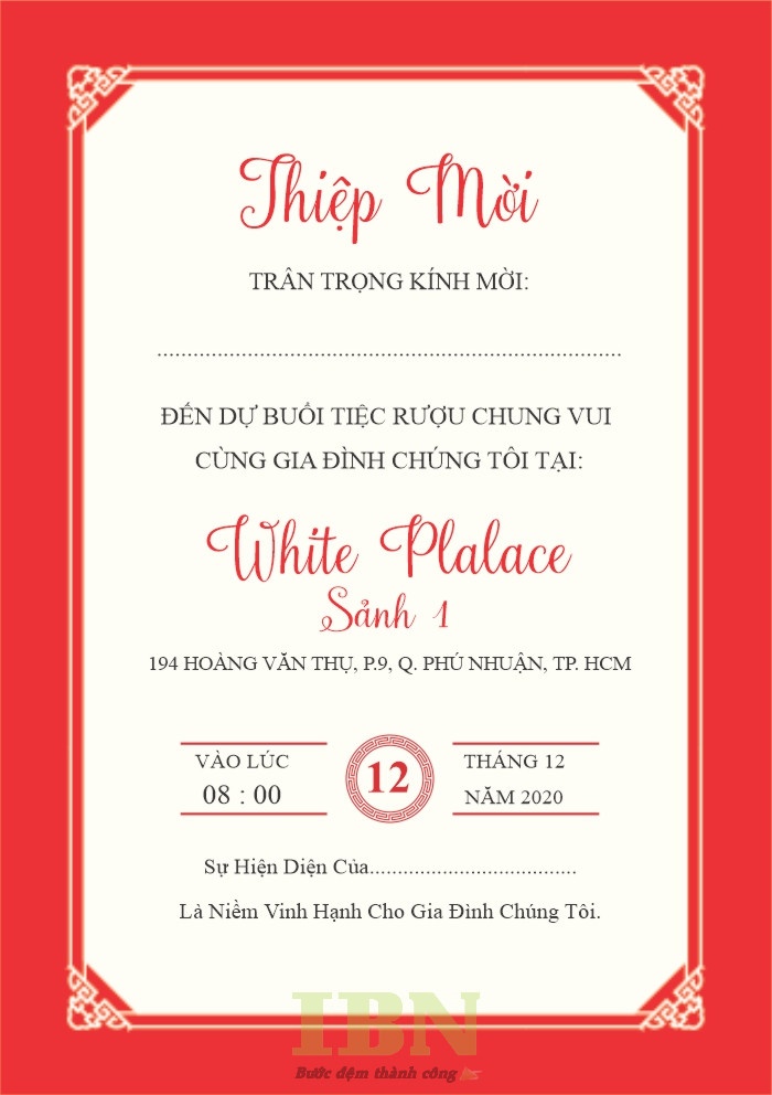 Cách viết phần thiệp mời dự tiệc