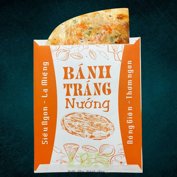 Mẫu túi giấy đựng bánh tráng nướng hình chữ nhật